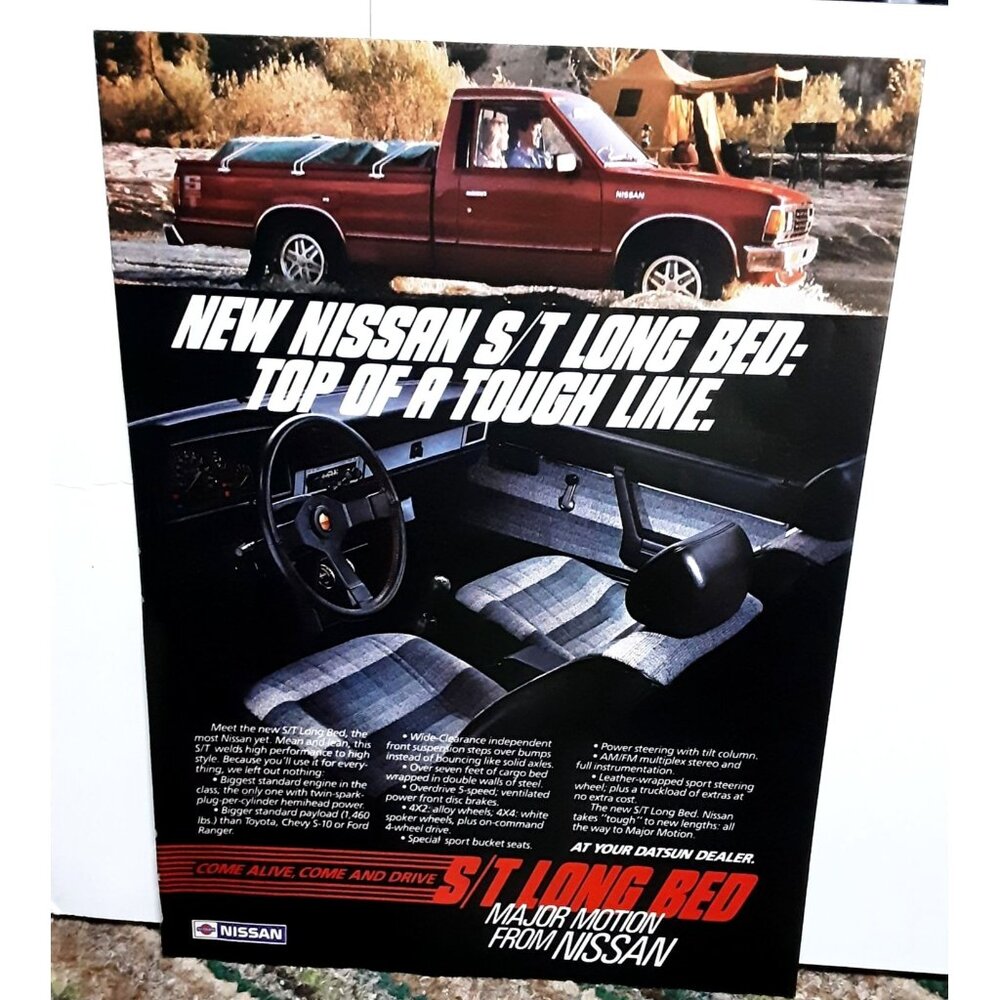 1984 Nissan S/T Long Bed Truck Original Print ad 80s